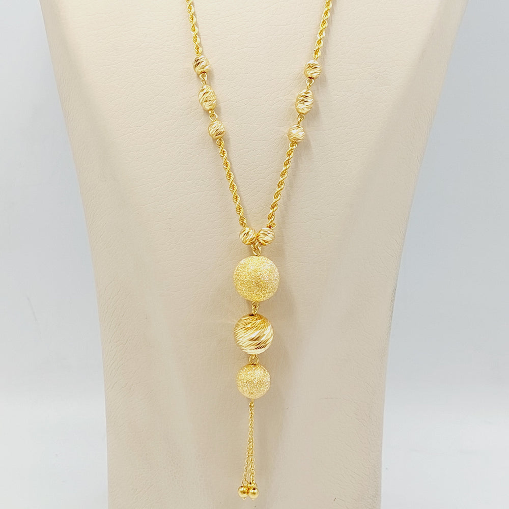 21K Gold Rope Balls Necklace by Saeed Jewelry - Image 2