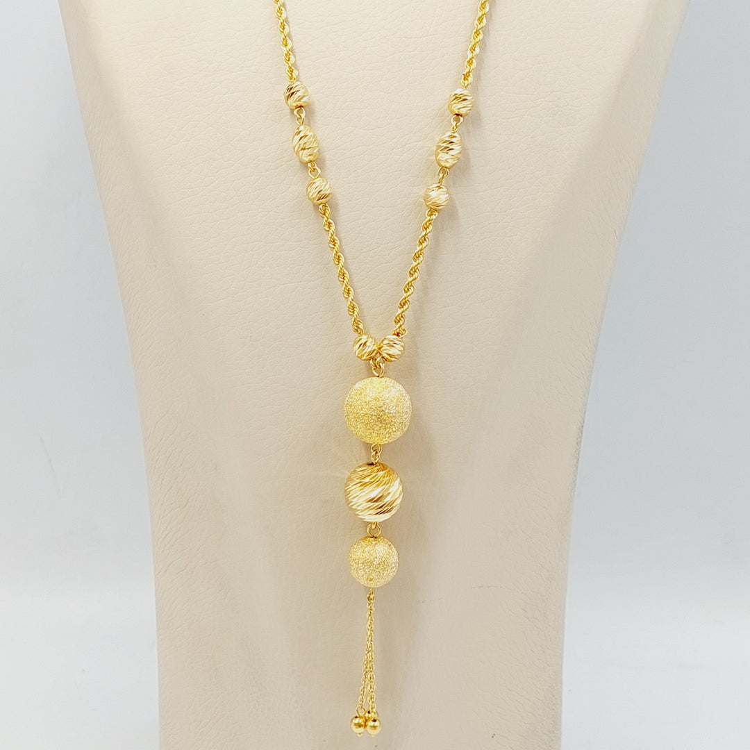 21K Gold Rope Balls Necklace by Saeed Jewelry - Image 2