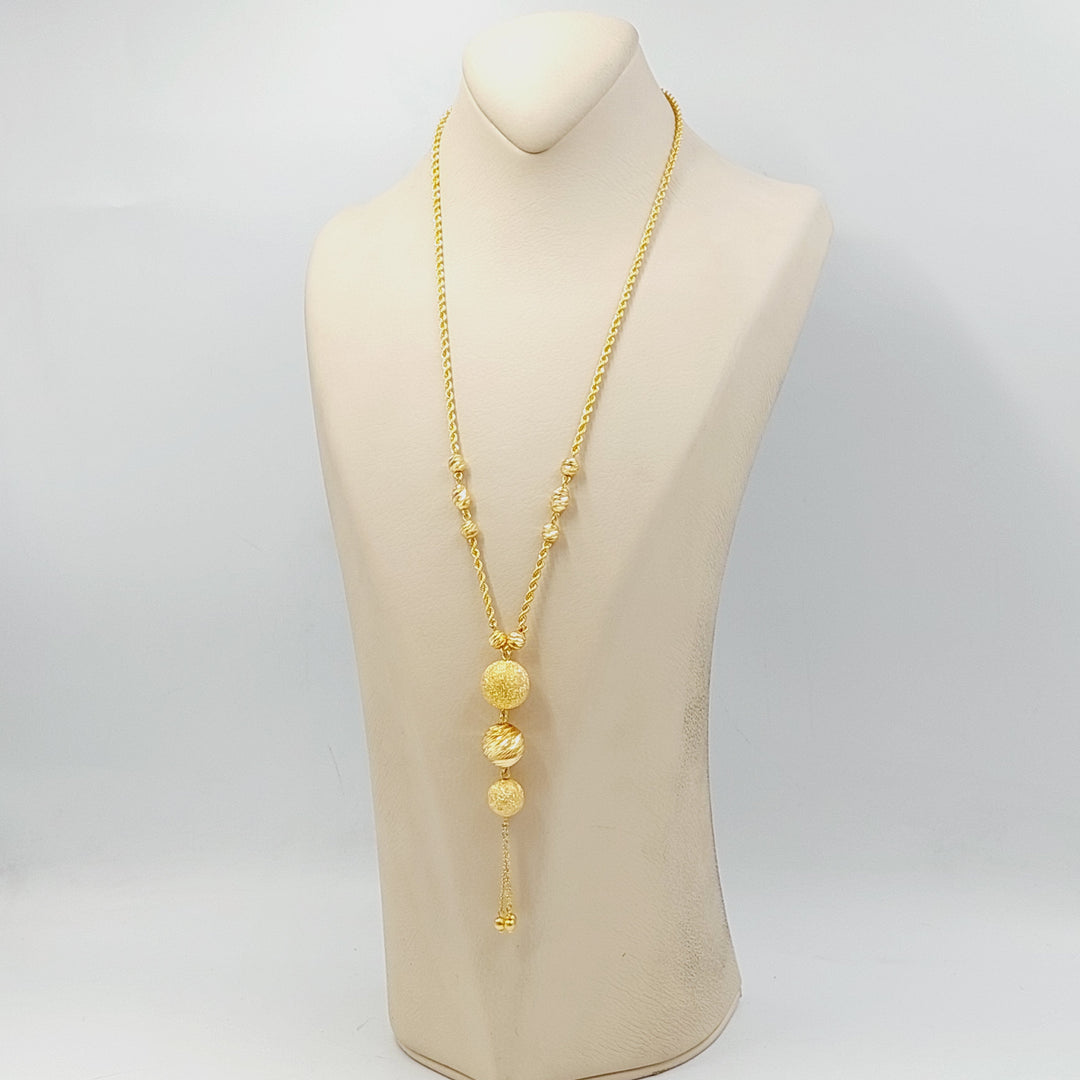 21K Gold Rope Balls Necklace by Saeed Jewelry - Image 3