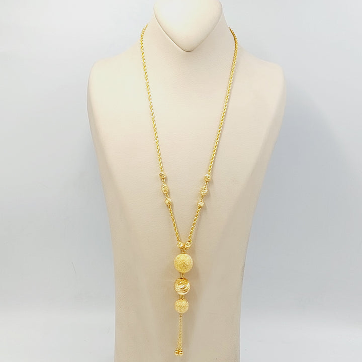 21K Gold Rope Balls Necklace by Saeed Jewelry - Image 4