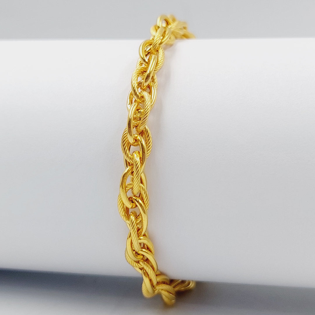 21K Gold Rope Bracelet by Saeed Jewelry - Image 3