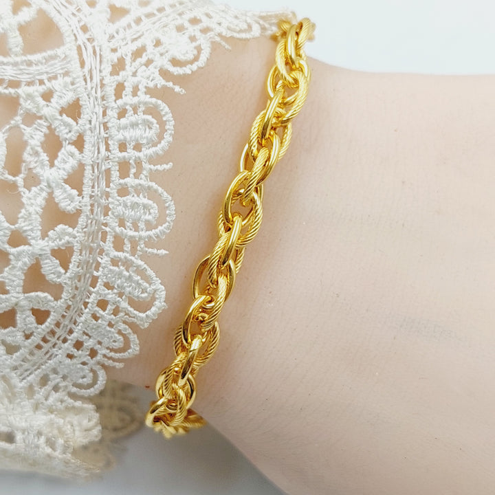 21K Gold Rope Bracelet by Saeed Jewelry - Image 6