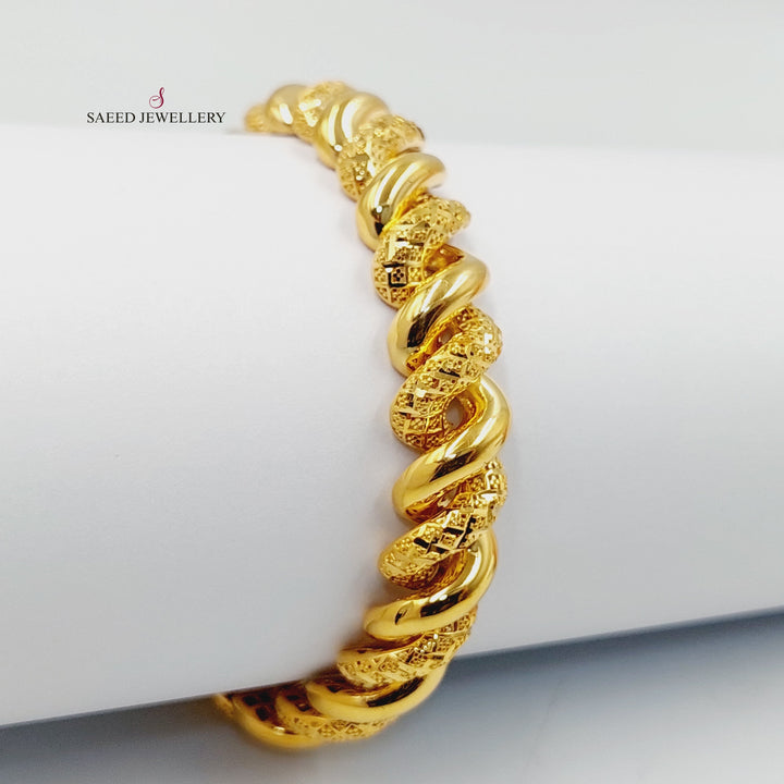 21K Gold Rope Bracelet by Saeed Jewelry - Image 2