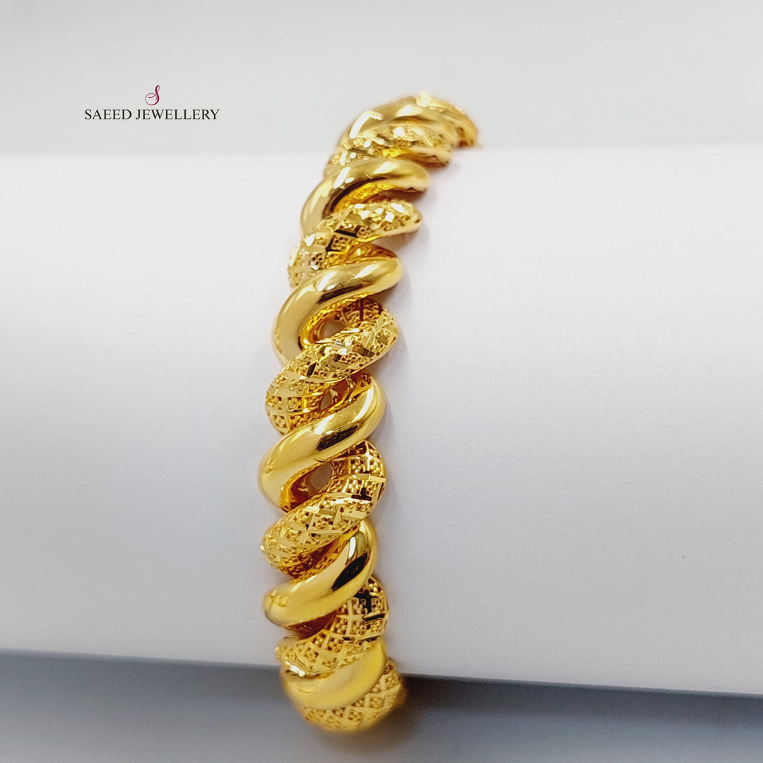 21K Gold Rope Bracelet by Saeed Jewelry - Image 3