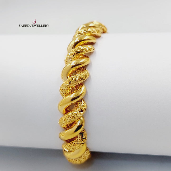 21K Gold Rope Bracelet by Saeed Jewelry - Image 3
