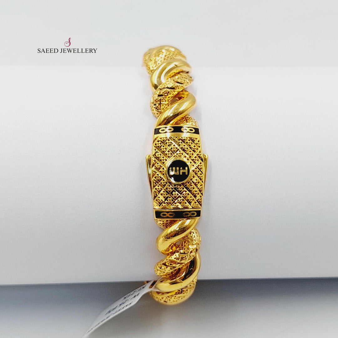 21K Gold Rope Bracelet by Saeed Jewelry - Image 4