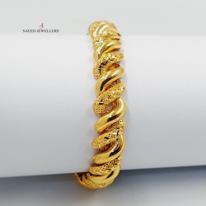 21K Gold Rope Bracelet by Saeed Jewelry - Image 5