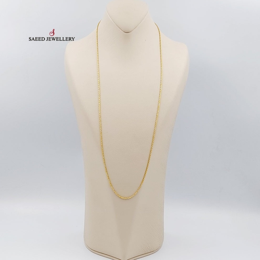 21K Gold 2.5mm Rope Chain by Saeed Jewelry - Image 1