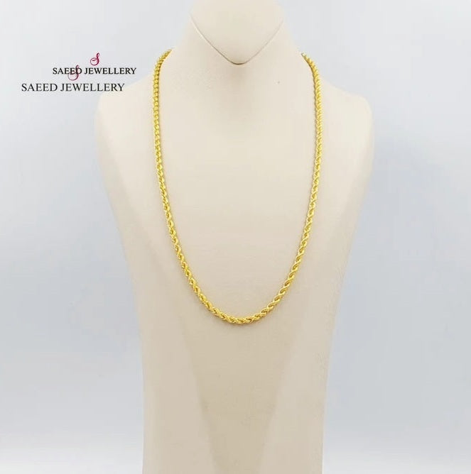 21K Gold Rope Chain by Saeed Jewelry - Image 4