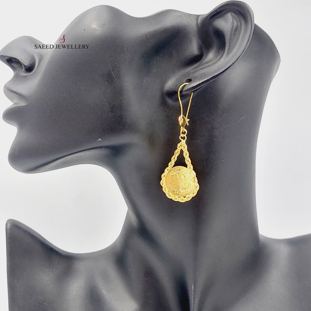 21K Gold Rope Earrings by Saeed Jewelry - Image 2