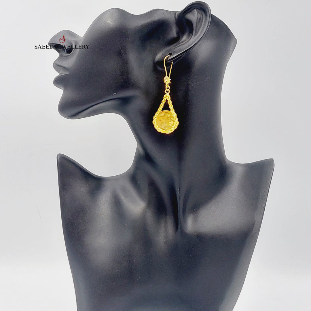 21K Gold Rope Earrings by Saeed Jewelry - Image 3