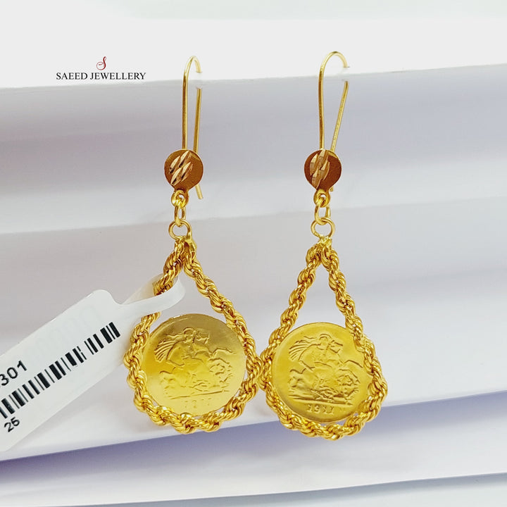 21K Gold Rope Earrings by Saeed Jewelry - Image 1