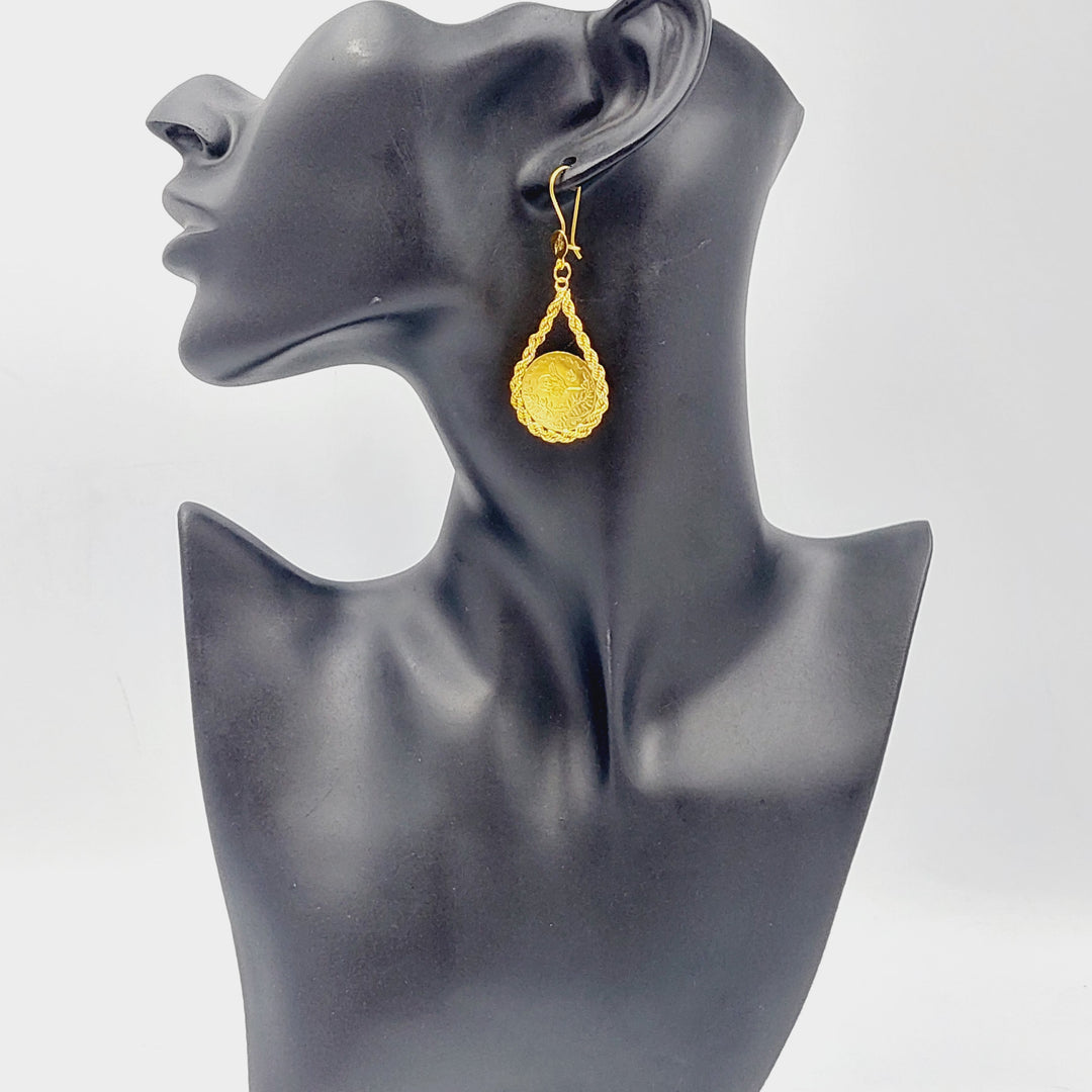 21K Gold Rope Earrings by Saeed Jewelry - Image 3