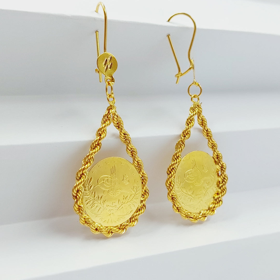 21K Gold Rope Earrings by Saeed Jewelry - Image 5