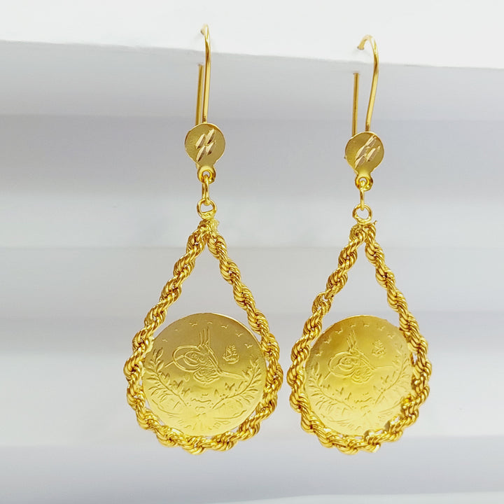 21K Gold Rope Earrings by Saeed Jewelry - Image 1