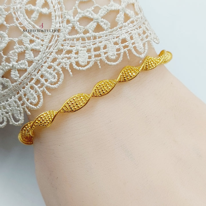 21K Gold Loop Fancy Bracelet by Saeed Jewelry - Image 2