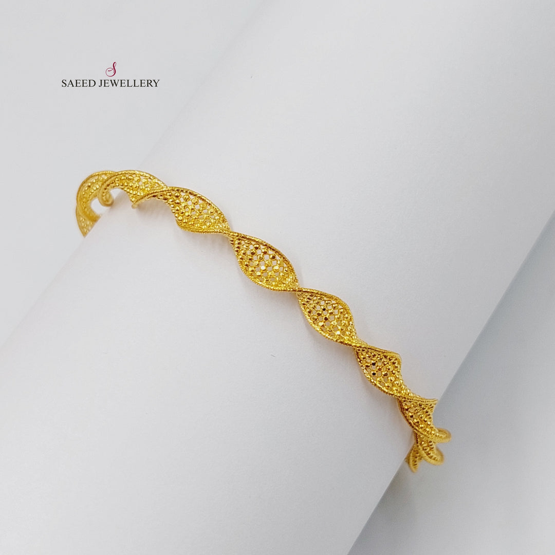 21K Gold Loop Fancy Bracelet by Saeed Jewelry - Image 3