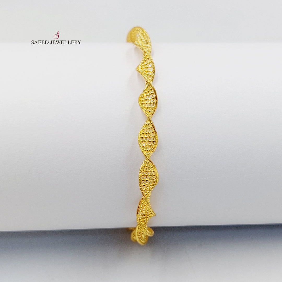 21K Gold Loop Fancy Bracelet by Saeed Jewelry - Image 4