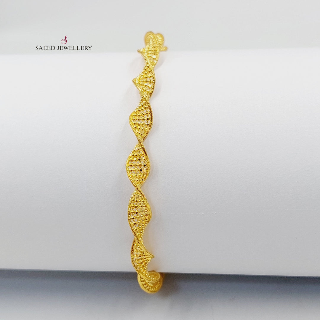 21K Gold Loop Fancy Bracelet by Saeed Jewelry - Image 5