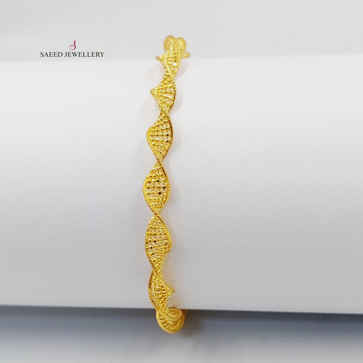 21K Gold Loop Fancy Bracelet by Saeed Jewelry - Image 5
