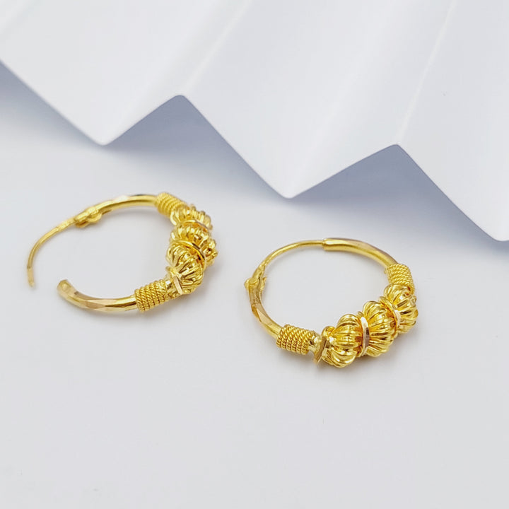 21K Gold Rope Hoop Earrings by Saeed Jewelry - Image 2