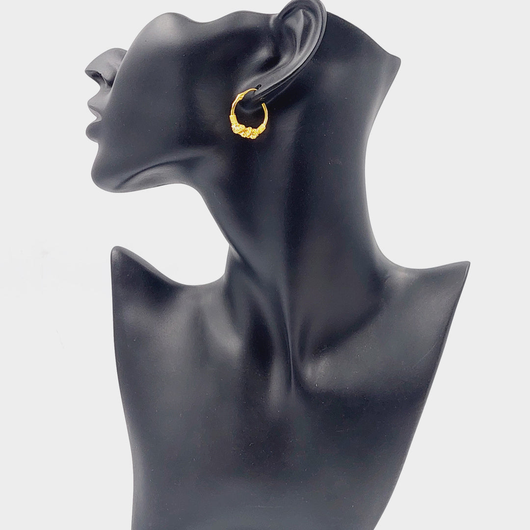 21K Gold Rope Hoop Earrings by Saeed Jewelry - Image 3