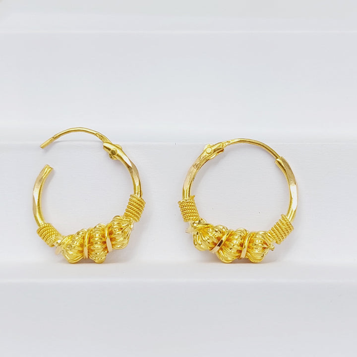 21K Gold Rope Hoop Earrings by Saeed Jewelry - Image 1