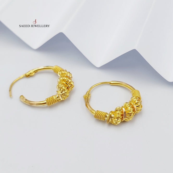 21K Gold Rope Hoop Earrings by Saeed Jewelry - Image 5