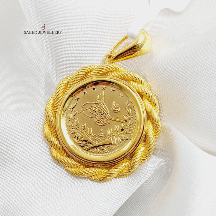 21K Gold Rope Rashadi Pendant by Saeed Jewelry - Image 3