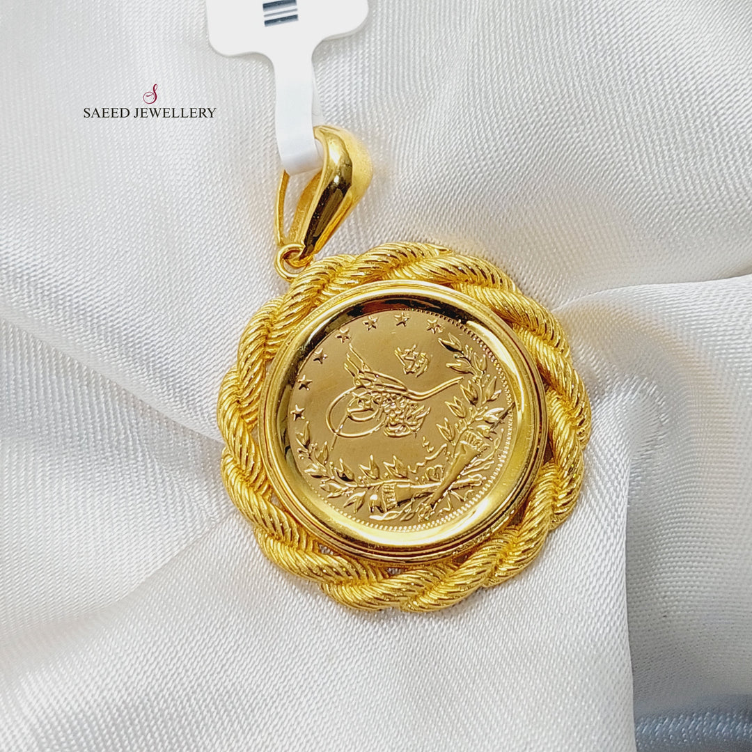 21K Gold Rope Rashadi Pendant by Saeed Jewelry - Image 4