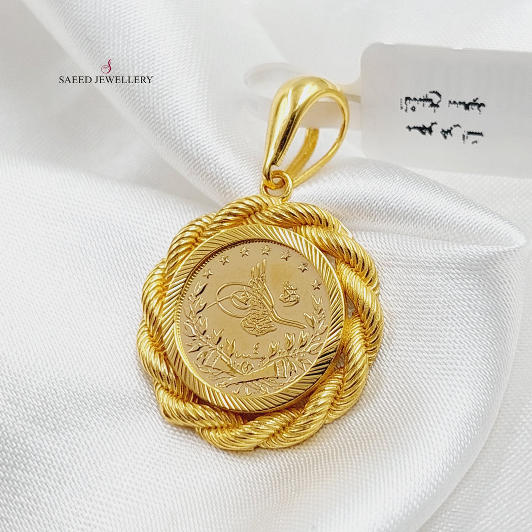 21K Gold Rope Rashadi Pendant by Saeed Jewelry - Image 4