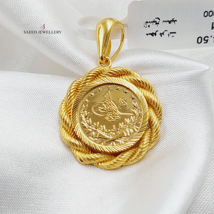 21K Gold Rope Rashadi Pendant by Saeed Jewelry - Image 5