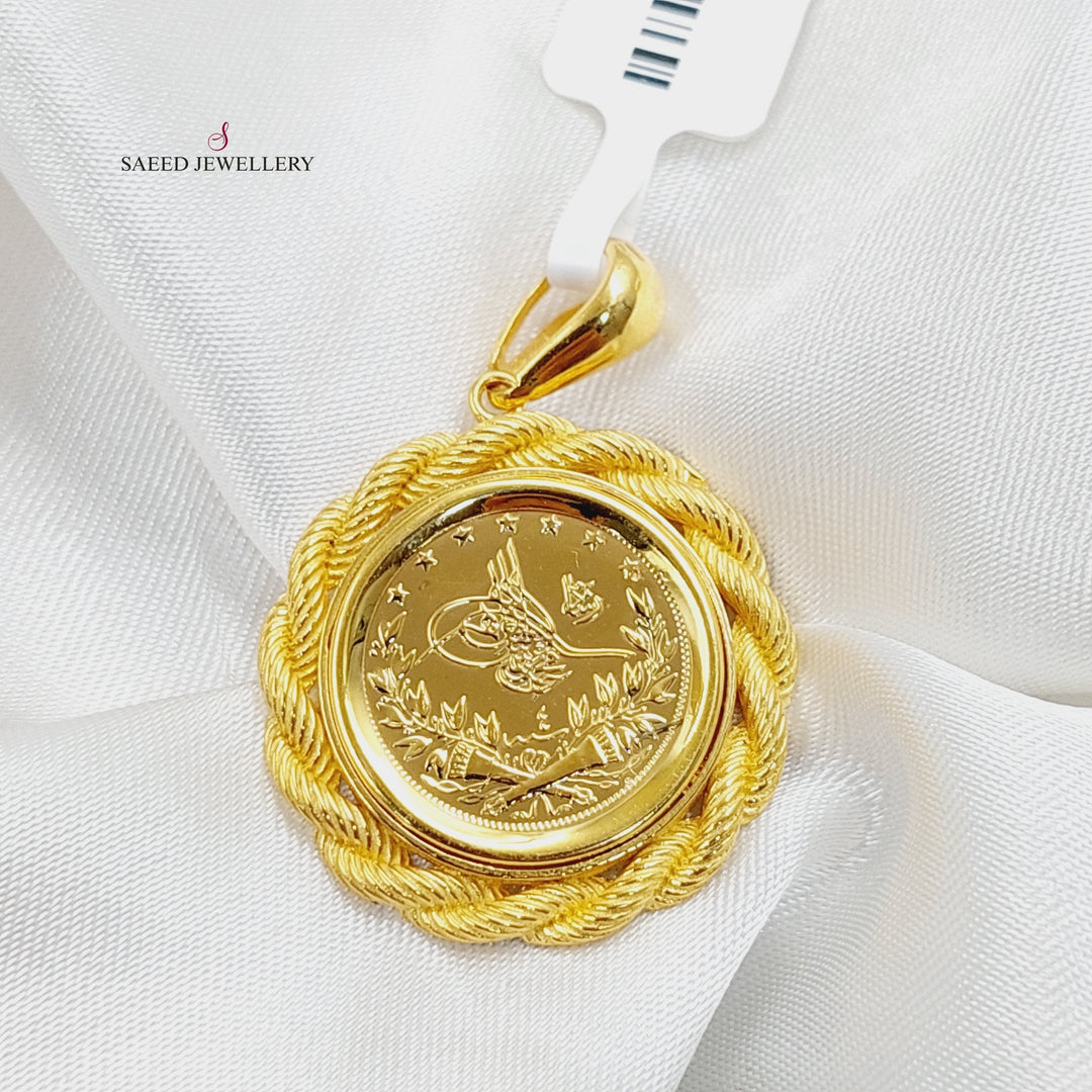 21K Gold Rope Rashadi Pendant by Saeed Jewelry - Image 1