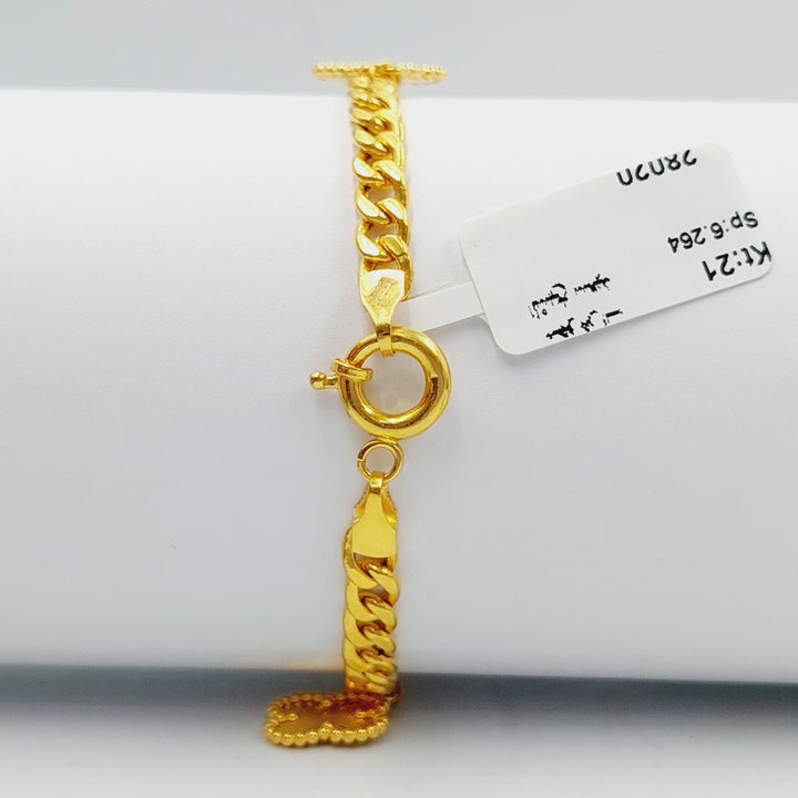 21K Gold Clover Bracelet by Saeed Jewelry - Image 3