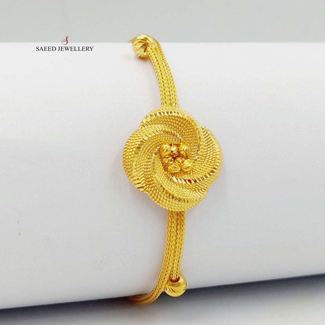 21K Gold Rose Bracelet by Saeed Jewelry - Image 5