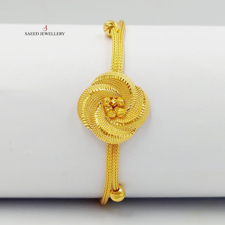 21K Gold Rose Bracelet by Saeed Jewelry - Image 1