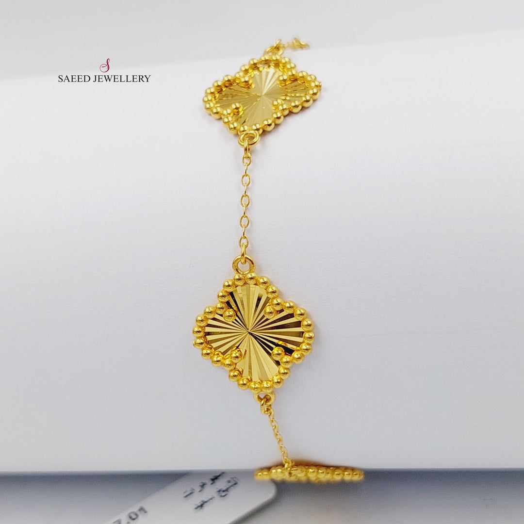 21K Gold Clover Bracelet by Saeed Jewelry - Image 1