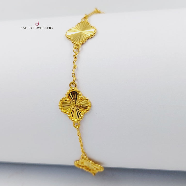 21K Gold Clover Bracelet by Saeed Jewelry - Image 2