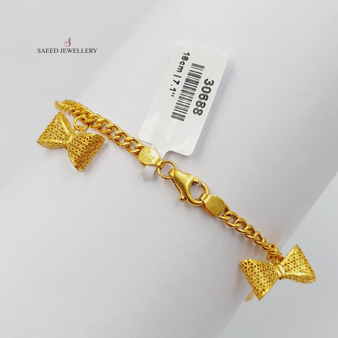 21K Gold Clover Dandash Bracelet by Saeed Jewelry - Image 2