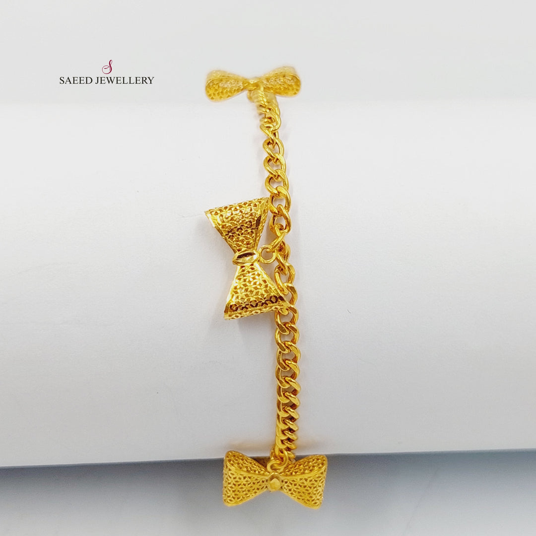 21K Gold Clover Dandash Bracelet by Saeed Jewelry - Image 3
