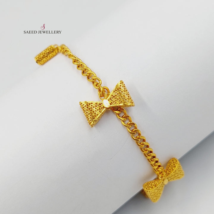 21K Gold Clover Dandash Bracelet by Saeed Jewelry - Image 4