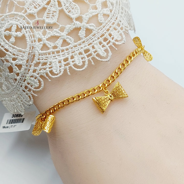 21K Gold Clover Dandash Bracelet by Saeed Jewelry - Image 5