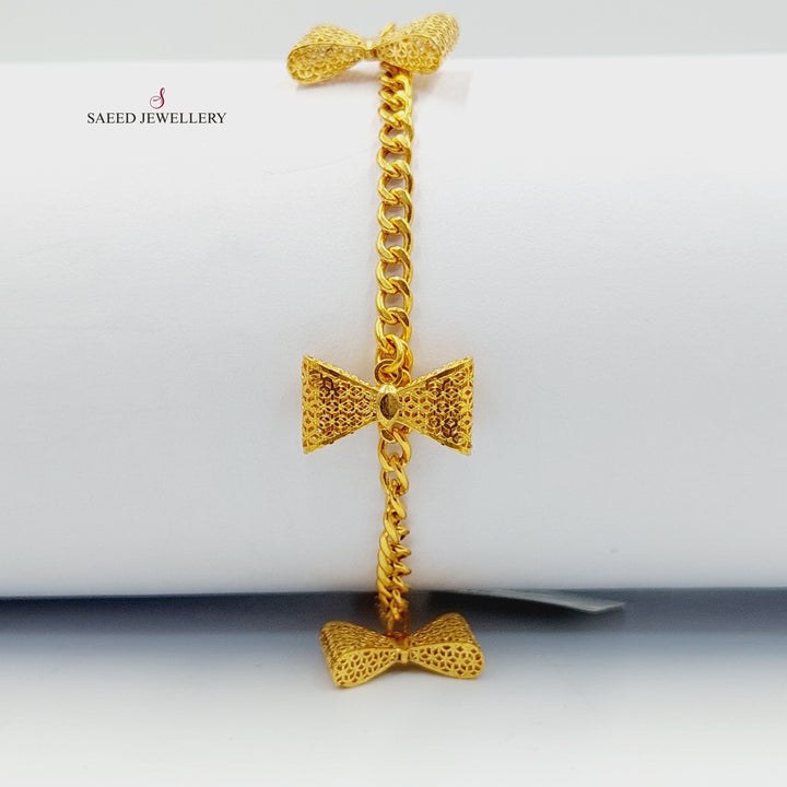 21K Gold Clover Dandash Bracelet by Saeed Jewelry - Image 1