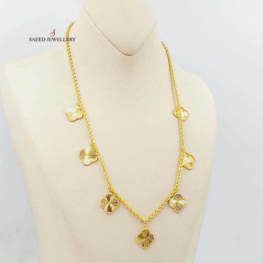 21K Gold Clover Dandash Necklace by Saeed Jewelry - Image 1