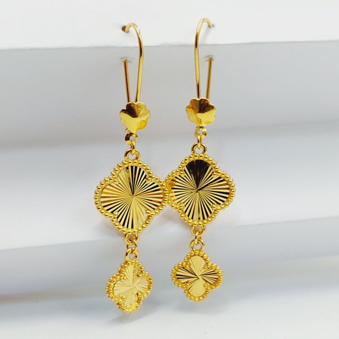 21K Gold Clover Earrings by Saeed Jewelry - Image 1