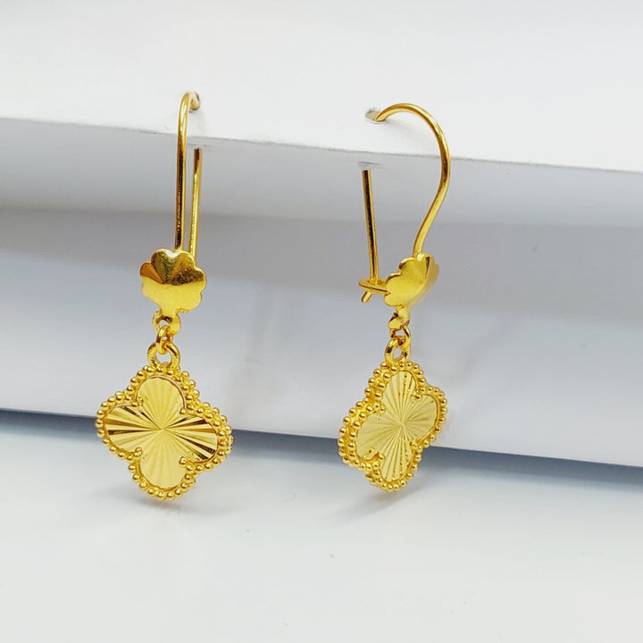 21K Gold Clover Earrings by Saeed Jewelry - Image 1