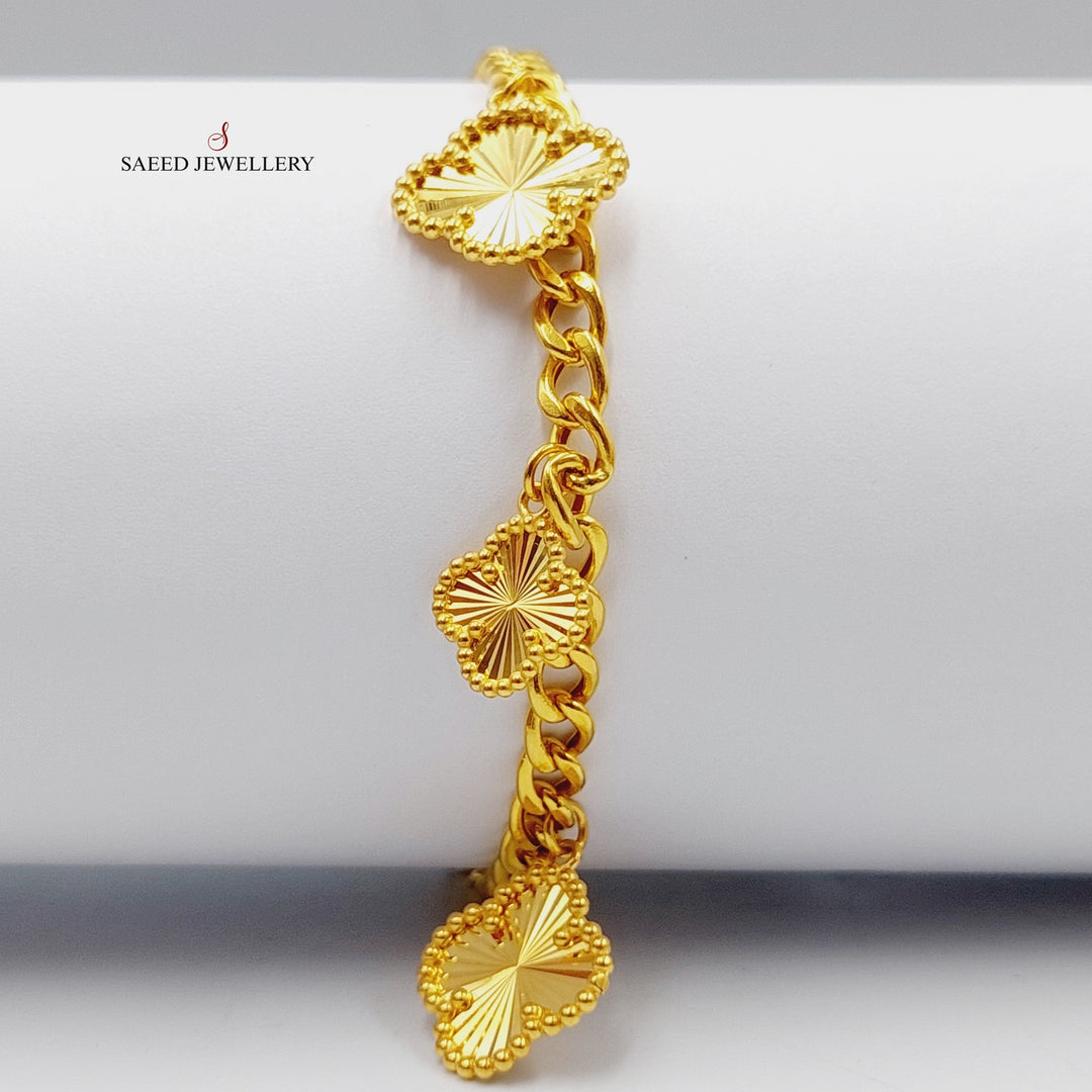 21K Gold Clover Joy Bracelet by Saeed Jewelry - Image 3