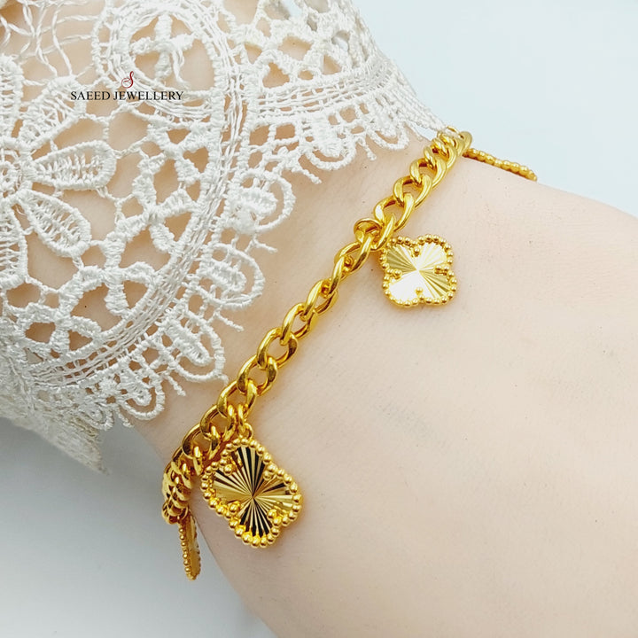 21K Gold Clover Joy Bracelet by Saeed Jewelry - Image 1