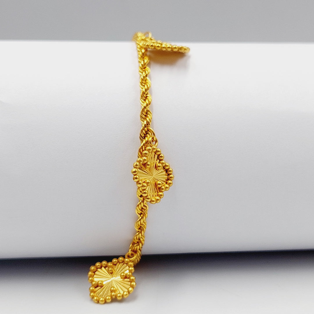 21K Gold Clover Joy Bracelet by Saeed Jewelry - Image 2