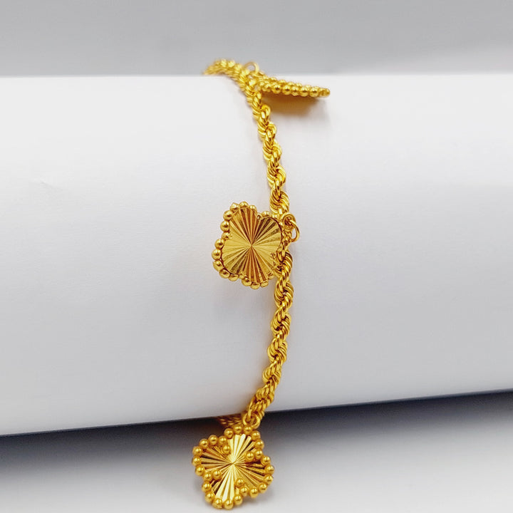 21K Gold Clover Joy Bracelet by Saeed Jewelry - Image 4